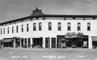 Rppc Newaygo Mi 1940 View Of The Long Gone Valley Inn & Valley Theatre Gem,  604