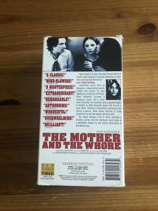 THE MOTHER AND THE WHORE (VHS) La Maman et la Putain RARE 2 Tapes 215 Minutes 2