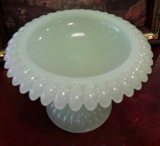 Vintage antique Rare french Royal old light green opaline bowl wow.  AA 2