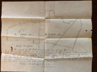 South Carolina 1875 Land Survey Map Santee River,  St Matthews,  Orangeburg