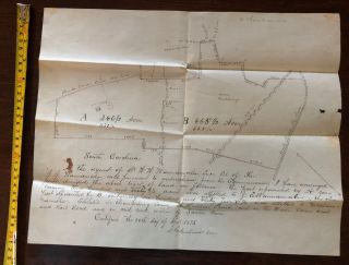 South Carolina 1875 Land Survey Map Santee River,  St Matthews,  Orangeburg 3