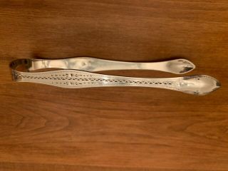 Antique Sterling Hallmarked Silver Tongs,  Rare And In.