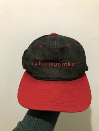 Vintage 80s Herman Miller Snapback Hat Cap By Yupoong Mid Century Modern Rare Mi