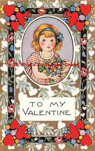 4 Postcards,  Valentine Day,  Whitney,  Children,  Art Deco