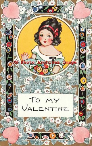 4 Postcards,  Valentine Day,  Whitney,  Children,  Art Deco 3