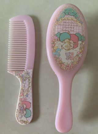 Vintage Sanrio Little Twin Stars Hair Brush Set Comb Japan Kiki & Lala Rare