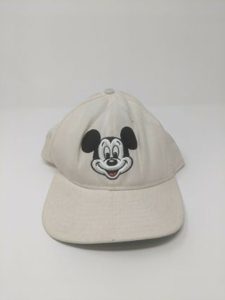 Vtg Very Rare Walt Disney Mickey Mouse Big Logo Era Pro Model Snapback Hat