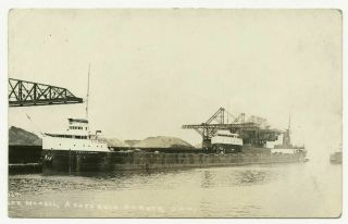 Daniel J.  Morrell Steamer Rppc John J Lee ? Ashtabula Harbor Ship Postcard