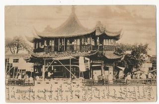 China Postcard,  Tea House In The Native City Shanghai 1900s