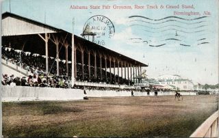 Birmingham Al Alabama State Fair Grounds & Race Track Grand Stand Postcard G20