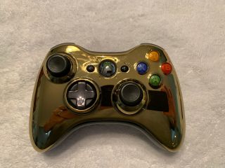 Xbox 360 Gold Chrome Limited Edition Wireless Controller Rare