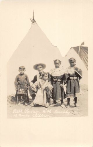H22/ Native American Rppc Postcard C1910 Bill Penny Sioux Family Tepee19