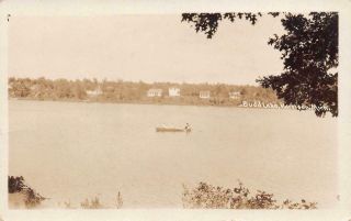 Rppc Harrison Mi 1920 View Of People Fishing On Budd Lake Vintage Michigan 583