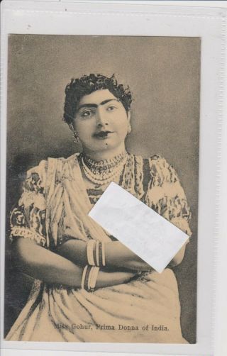 India Ethnic Actress Singer Miss Goher Prima Donna India Postcard U/p C1905/10s