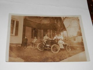 Helena Ohio - 1909 Real - Photo Postcard - Auto And Harman Family Sandusky County