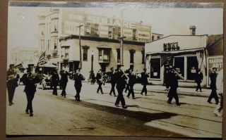 1918 Muskegon,  Mich.  Real Photo Postcard - Parade/band/the Square Clothing Store