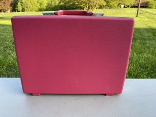 Vintage Samsonite Slim Briefcase Rare " Pink " Hard Shell Case Attaché With Key