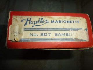 Rare Vintage Hazelle’s Marionettes SAMBO No.  807 String Puppet BOX ONLY (H0 27) 2