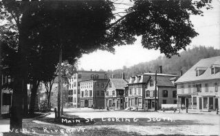 Wells River Vt Storefronts Main Street Looking South Real Photo Postcard