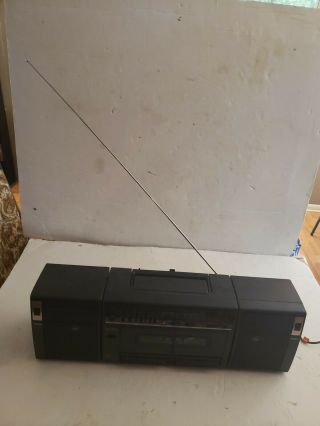 Sony Cfs - W320 Am/fm Double Cassette Eq Removable Speaker Boombox Vintage Rare