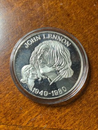 Rare 1940 - 1980 John Lennon One Troy Ounce Fine Silver Peace Tade Unit