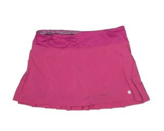 Rare Lululemon One Ruffle Back Pace Setter Skirt Pink Sz 6
