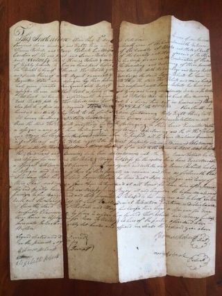 Rare 1789 Wake County North Carolina Land Deed,  Thomas Mary James Roberts Family