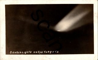 Rppc Real Picture Postcard Of U.  S.  Navy Searchlights On The Targets D.  C.  Clark