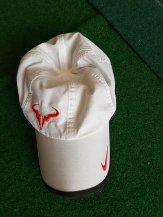 Nike Nadal Rafa Bull Featherlight Tennis Hat Cap Dri - Fit White/red “rare”