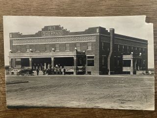 Sherman Hotel,  Wolf Point,  Mt - Real Photo Antique Postcard - Rppc