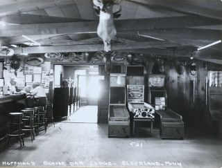 RPPC Bar At Hoffmans Beaver Dam Lodge.  Cleveland,  Minnesota.  Skee Ball & Pinball 3