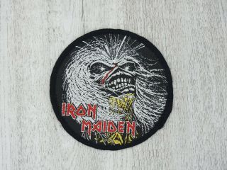 Iron Maiden Eddie Glitter Patch 1980s Rare Vintage 3.  25” Patch Not A Reprint