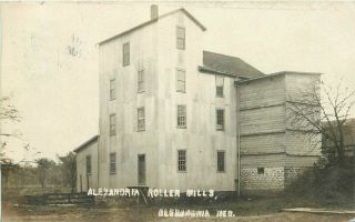 1908 Alexandria Nebraska Thayer Roller Mills Agriculture Industry Rppc Postcard