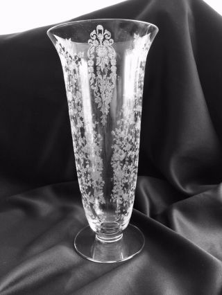 Cambridge Diane 10 5/8” Flared Vase Rare And Gorgeous