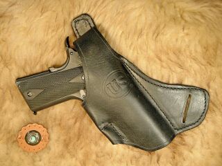 Rare Us Marked Leather Crossdraw Driving Holster 1911 Colt Commander 4 1/4 "