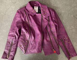 The Descendants Disney Store Rare Mal Faux Leather Purple Moto Jacket Size 5/6