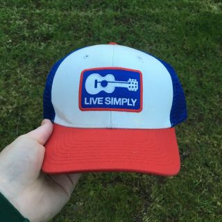 Live Simply Patagonia Hat Very Rare Red White And Blue