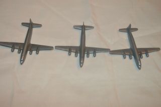 3 United Airlines Dc 7 Mainliner Promotional Small Plastic Planes