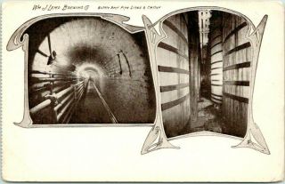 1900s St.  Louis Missouri Postcard Wm.  J.  Lemp Brewery " Pipe Lines & Cellar "