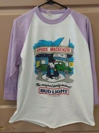 Vintage 1987 Spuds Mackenzie Bud Light The Party Animal T Shirt Xl Rare