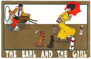 1904 Scarborough Theatre Poster Postcard The Earl & The Girl (ex D 