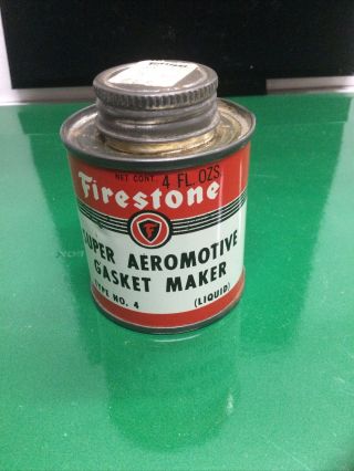 Vintage Firestone Aeromotive Gasket Maker 4 Oz.  Can Rare