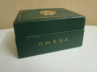 Very Rare Vintage Green Omega Box.  Missing Insert.  4 " X 3 " X 2 "