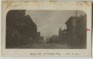 1910 Main St.  Lacrosse Wisconsin Candid Real Photo Postcard Rppc
