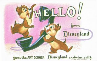 Disneyland - Anaheim Ca - Art Corner - Chip & Dale - Amusement Park - Walt Disney - Cal