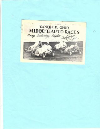 Midget Auto Races Canfield Ohio Real Photo Post Card 1946