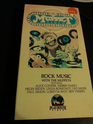 Rock Music With The Muppets Vhs Tape Very Rare 1985 Jim Hensons Muppet Video