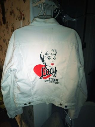Very Rare " A Tribute To Lucy " Lucille Ball White Denim Embroidered Jacket