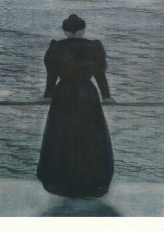 Art Postcard Pc Paint Woman At The Sea Shore 1909 Frau Am Meer Femme Bord La Mer