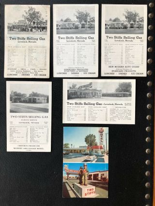[6] Two Stiffs Gas Lovelock Nevada Postcards [unposted]